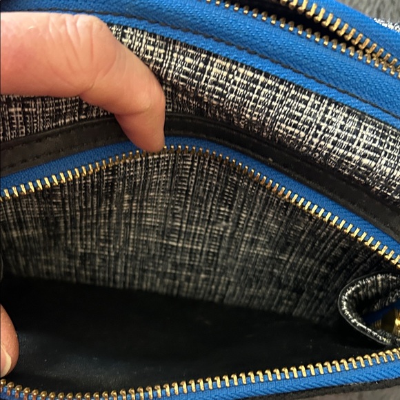 Fossil Black and White Toiletry Bag with Blue Accents - Picture 4 of 4